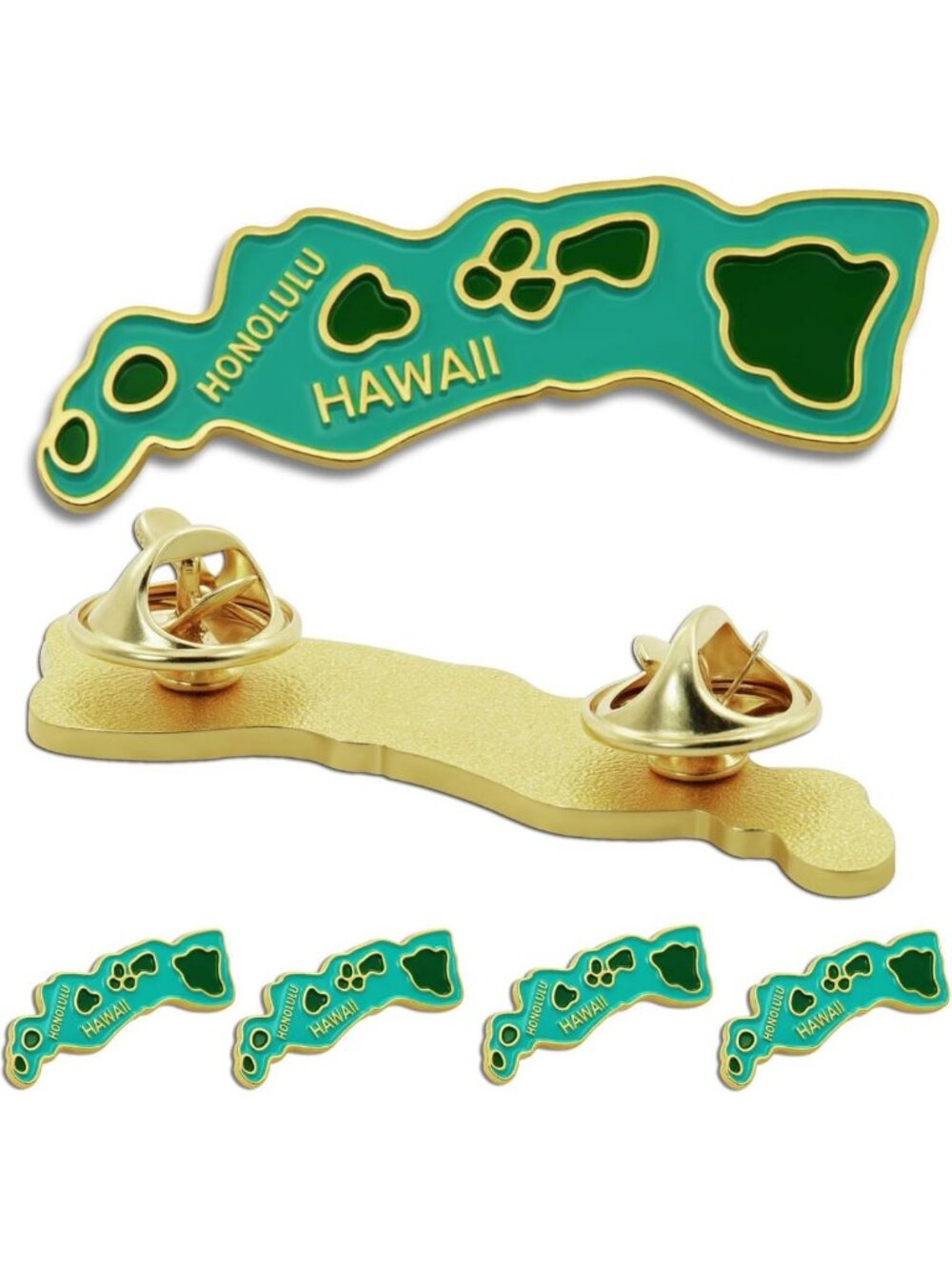 Hawaii Map Enamel Lapel Pins - Bulk Set of 2/10/50/100 Pcs - Perfect for